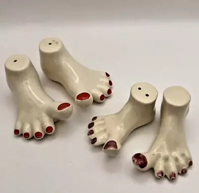 Vintage Lot Of Feet Painted Nails Salt & Pepper Shakers Fun Funny Novelty Foot • $13.30