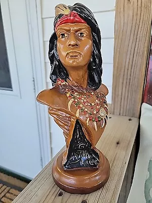 VTG  C 1902 FC NEDDERHUT HIAWATHA INDIAN CIGAR STORE  CHIEF BUST IROQUIOS  • $99.99