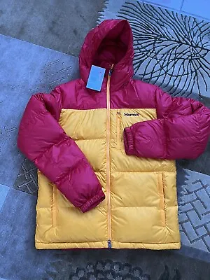 NWT MARMOT GUIDES 700 FILL DOWN HOODY PUFFER DOWN SOFT MEN'S JACKET Large L $275 • $149.95