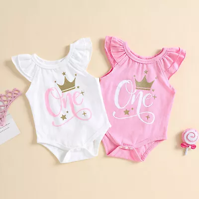 First Birthday Baby Girl Bodysuit Outfit 1 Pc Cake Smash Photo Shoot • $29.99