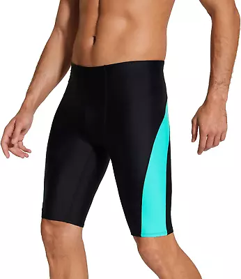 Men'S Swim Jammers Athletic Swimwear Racing Training Swimsuit UPF 50+ Swimming L • $17.79