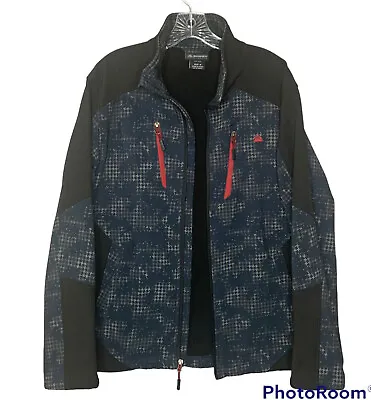 Snozu Mens Jacket Performance Sz Medium Black Blue Stretch Full Zip Pockets Coat • $27.97