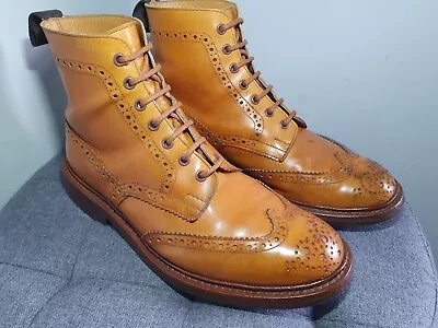 Trickers 'Stow' Brogue Boots Tan Brown UK 9.5 Dainite Soles  • £200