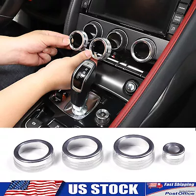 Silver Alloy Climate Console Knob Trim Cover Ring Fits Jaguar F-TYPE 2013-22 • $15.99