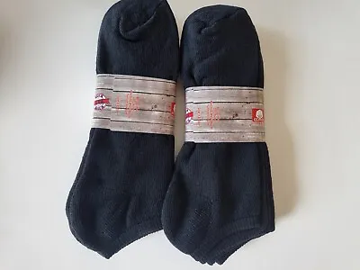 Sport Series Made In USA Men's  Black No Show Socks Six Pairs Size 13-15 • $17