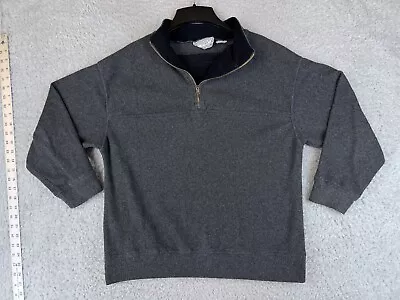 Justin A'llen Xtra Sweater Mens Small Dark Heather Gray 1/4 Zip Fleece Fall Cozy • $9.40