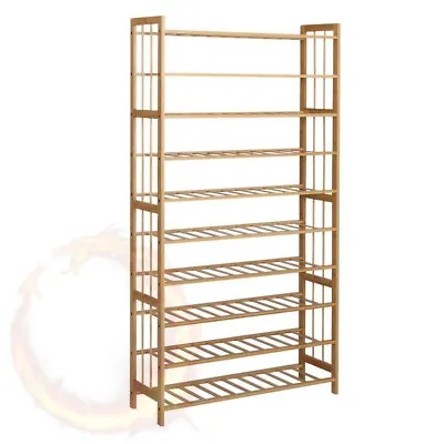 $75.65 • Buy Artiss 10-Tier Bamboo Shoe Rack Wooden Shelf Stand Storage Organizer