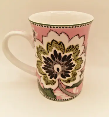 Vera Bradley Pink Chartreuse Green Floral Coffee Tea Mug Cup No Lid • $9.99