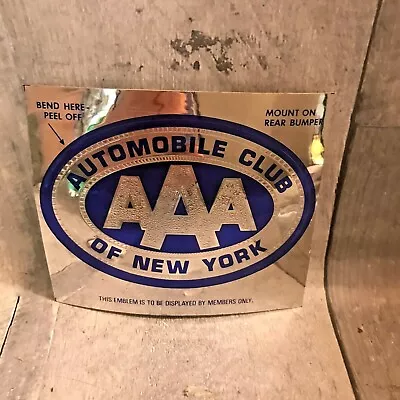 Vntge AAA Triple Motor Club New York 80's 90's Car Decal Reflect Bumper Sticker • $29.99