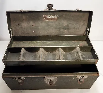 Vintage Kennedy Kits 1 Tray Tackle Tool Box 14 X 6 X 6.5  Army Green  • $29.99