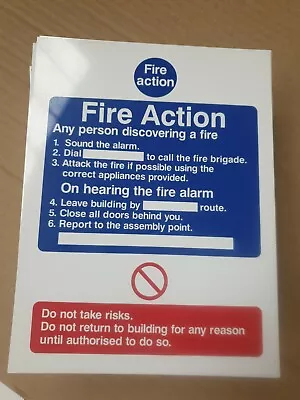 £15 • Buy Fire Action Notice Sign 150mm X 200mm Rigid Plastic (ACT-09W)