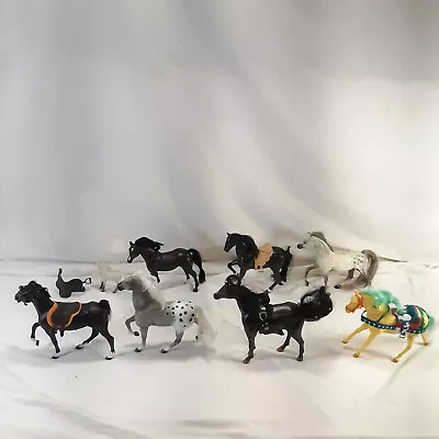 Lot Of 8 Vintage 80s 90s Plastic Mold Horses Stallion HG Toys Marchon • $49.95