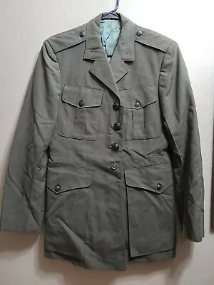 USMC OFFICERS Marine Corps Dress Alpha Green Service Jacket Military Coat 40 Reg • $34.99