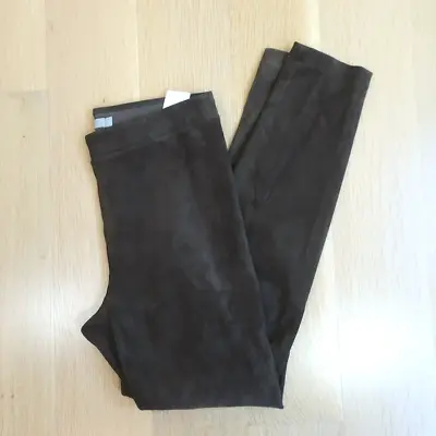 Vince Stretch Suede Leggings Dark Brown Size Small • $175