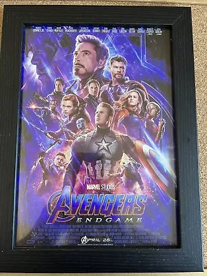 Marvel Studios: Avengers Endgame. A4 Poster Black Wooden Frame. • £4.99