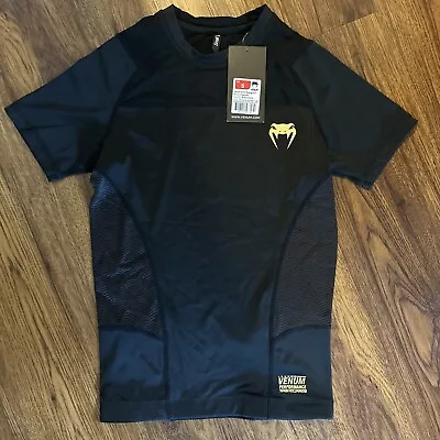 Venum G Fit Short Sleeve Rashguard - Black/ Gold Size Small NWT • $23.99