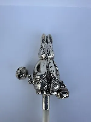 Rabbit Baby Rattle Sterling Silver 925 With Mother Of Pearl Handle Vintage Style • $69.99