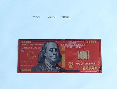 1 Gram .999 Fine Silver  Nuggets  + 1 - Red 24K Gold Foil $100 BankNote 🔥 • $9.95