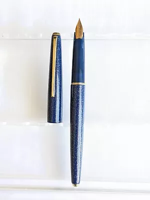 Vtg Nos Blue Glitter Platinum Fountain Pen - 18k F Nib  • $14.99