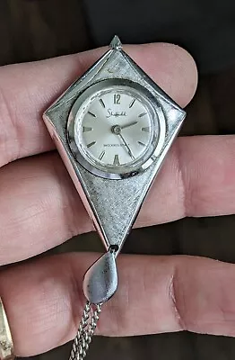 Vintage Ladies Sheffield Silver Tone Pendant Necklace Manual Wind Swiss Watch  • $29.99