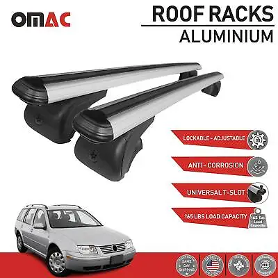 $109.90 • Buy Roof Rack Cross Bars Luggage Carrier Silver For Volkswagen Jetta Wagon 2002-2008