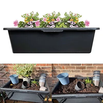 40L Flower Plant Pot Garden Outdoor Planter Potting Rectangle Tub Box Trough • £14.99