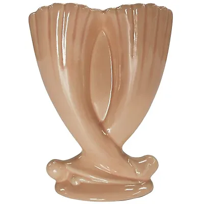 Vintage 1942 Pacific Pottery California 3114 Pink Double Cornucopia Vase • $40