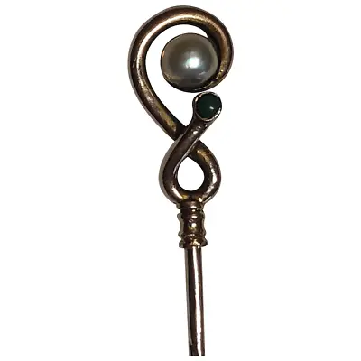 Antique Murrle Bennett 9k 9ct Gold Pearl & Turquoise Stick Pin • $199.99
