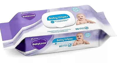 BabyLove 480 Piece (6 Pack X 80) Everyday Fragrance Free Hypoallergenic Wipes • $30