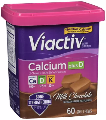 Viactiv Calcium+d Chew Chocolate 60ct  • $11.47