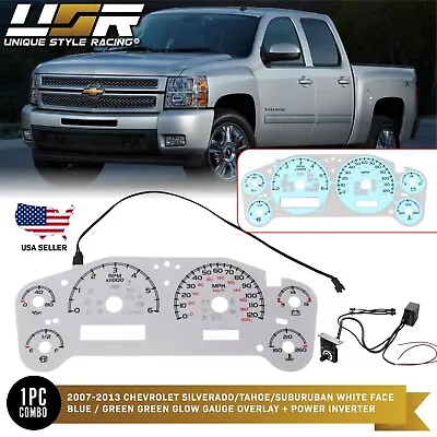 White Face Blue / Green Glow Gauge For 07-13 Chevy Tahoe / Suburban / Silverado • $39.95