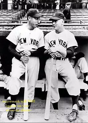 Joe DiMaggio Mickey Mantle PHOTO New York Yankees 1951 Baseball Stars • $5.48