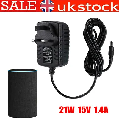 UK Plug 15V 1.4A 21W AC/DC Power Supply Adapter Charger For Amazon Echo Speaker • £8.48