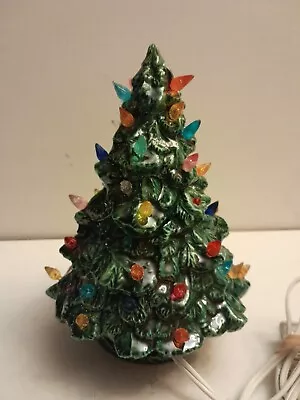 Ceramic Christmas Tree 8 1/2  Tall. Green Works Well • $35