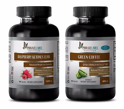 Energy Boost Vitamin Supplement - RASPBERRY KETONES – GREEN COFFEE EXTRACT COMBO • $38.07