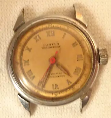 Vintage Clinton Wristwatch 17J Men's Parts Or Repair • $29.99