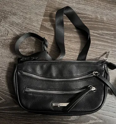 Madden Girl  Crossbody Bag Belt Purse  Faux Leather Black • £8.27