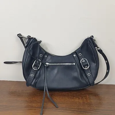 H&M Handbag Black Shoulder Strap Buckle Zip Details • £9.99