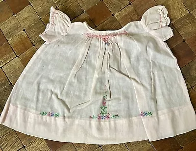 Vintage 1940’s Delicate Handmade Adorable Doll Dress And Bonnet • $19