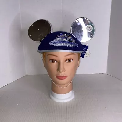 Disney World Mickey Mouse Light Up Ears Blue Hat “Where Dreams Come True” Adult • $11.99