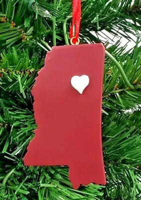 Mississippi State Bulldogs Heart Ornament Ornament Starkville 3.5  • $11.99