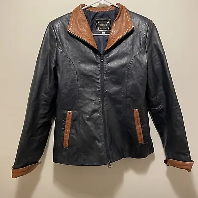 Vera Pelle Vintage Leather Jacket Size 42 Made In Italy • $34.99