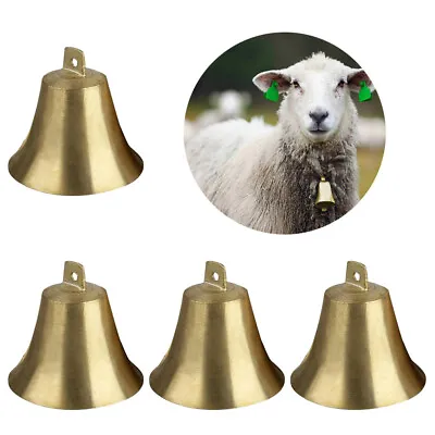 $16.35 • Buy 4X Brass Copper Bells Cow Horse Sheep Dog Animal Grazing Super Loud Farm  EAA
