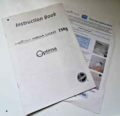 Hoover Nextra HNF 6147 Mega Load Washing Machine Instruction Book • £5