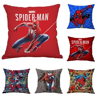 Marvel Spiderman Throw Pillow Case Cushion Cover Sofa Home Office Decor XmasGift • £4.79