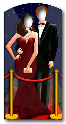 RED CARPET Vip HOLLYWOOD COUPLE STAND IN CARDBOARD CUTOUT Party Themed Event • £39.99