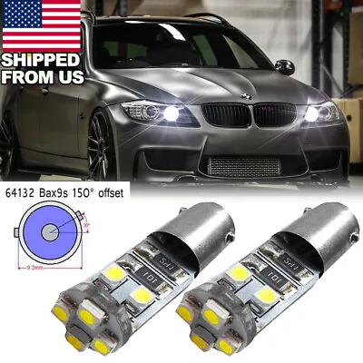 2Pcs Bax9s LED White Daytime Running Light Bulbs For BMW 320i 328i 335i F30 F31 • $14.99