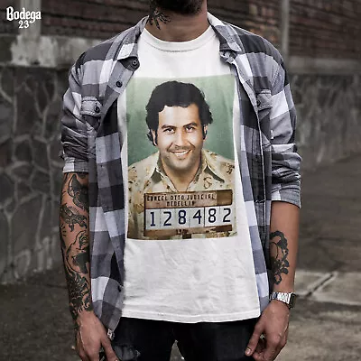 $29 • Buy Pablo Escobar Mugshot Vintage T-Shirt Narcos Cartel Cocaine Drug Colombia 90s