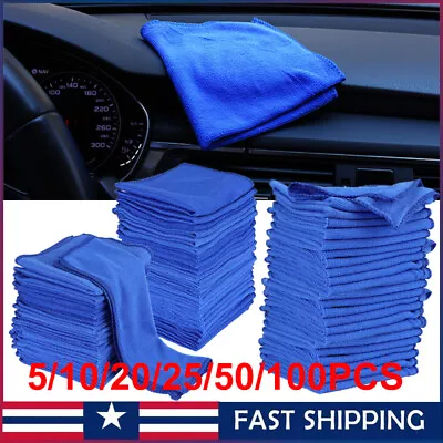 100 Pack Bulk Microfiber Cleaning Cloth No Scratch Rag Polishing Detailing Towel • $49.59