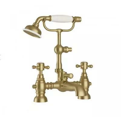 £109 • Buy Traditional Brushed Brass Victorian Bathroom Taps Shower Mono Basin Bath Waste
